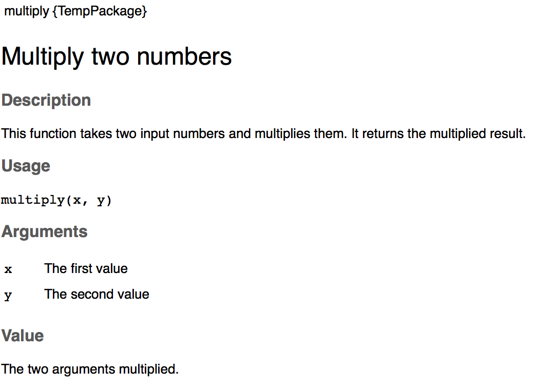 R example